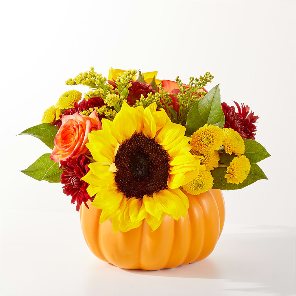 Golden Gourd Pumpkin Bouquet – Magic Sun Flowers, Los Angeles CA