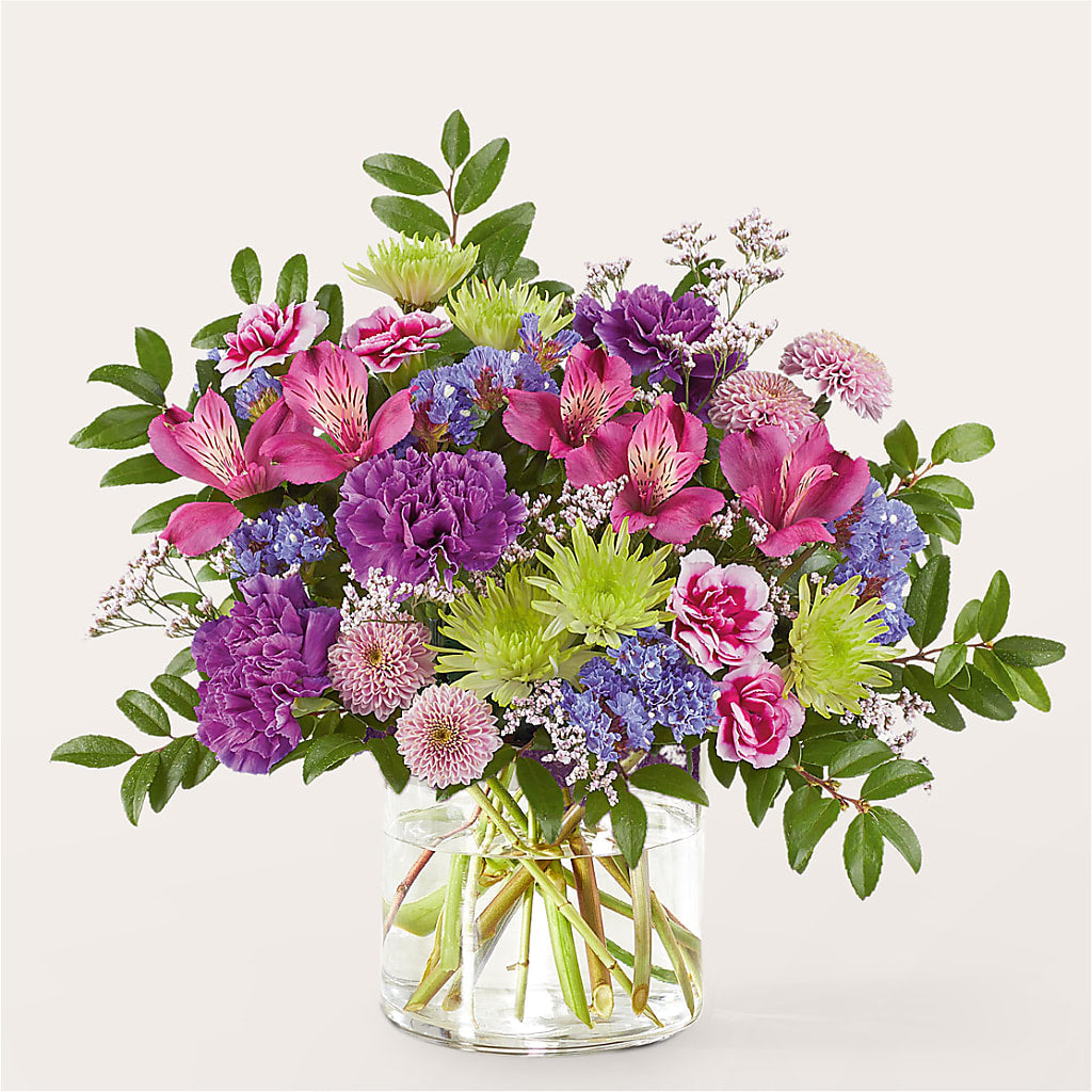 Glass Half Full Bouquet – Magic Sun Flowers, Los Angeles CA