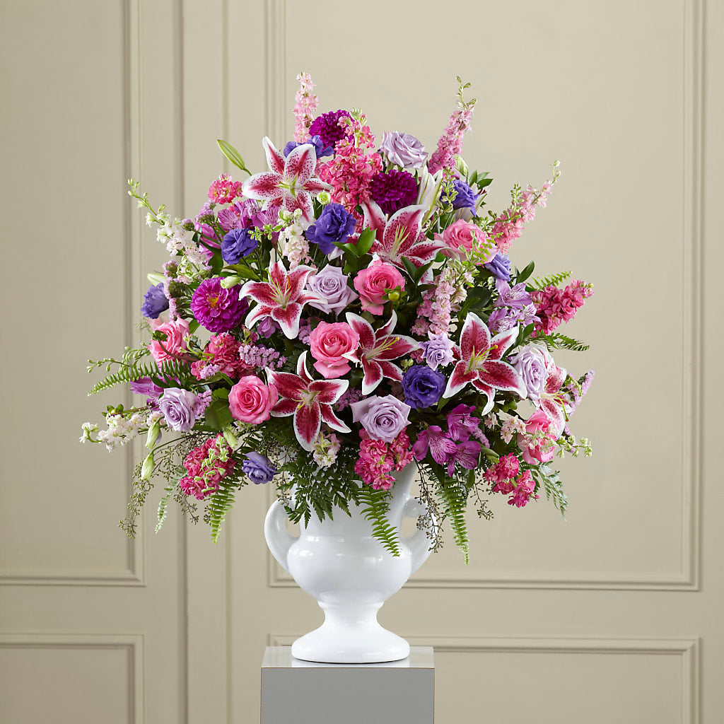 Peaceful Tribute Arrangement – Magic Sun Flowers, Los Angeles CA
