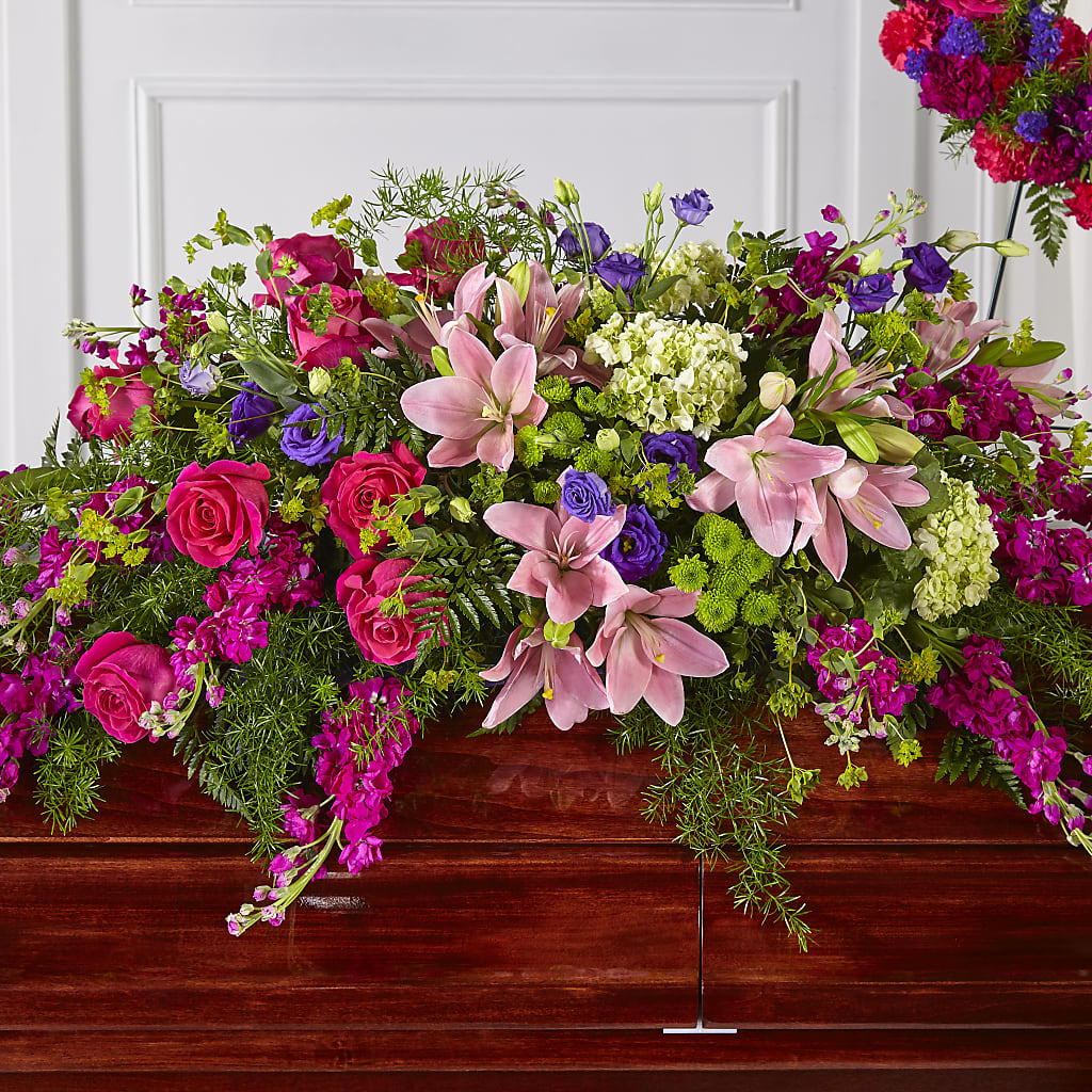 Radiant Tribute Casket Spray – Magic Sun Flowers, Los Angeles CA