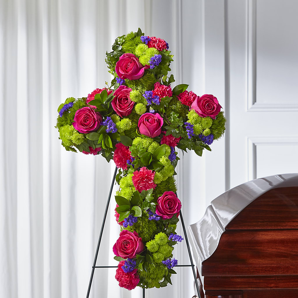 Tribute Rose Floral Cross – Magic Sun Flowers, Los Angeles CA
