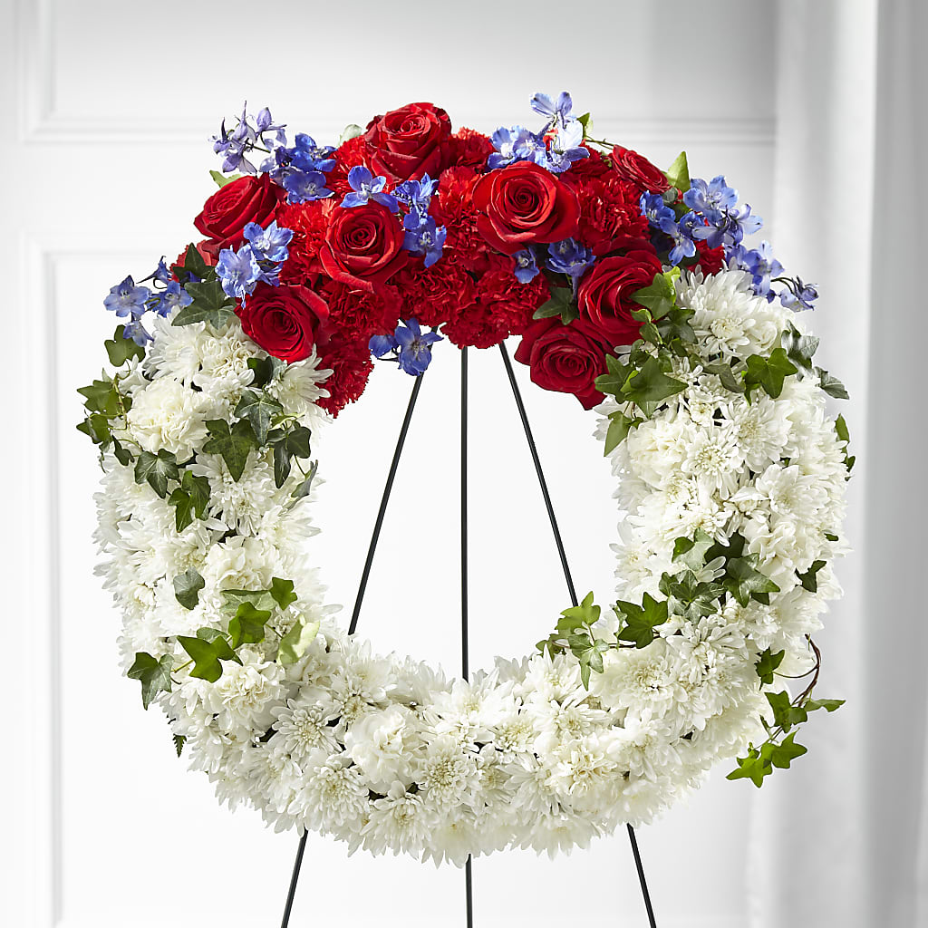 Patriotic Passion Wreath – Magic Sun Flowers, Los Angeles CA