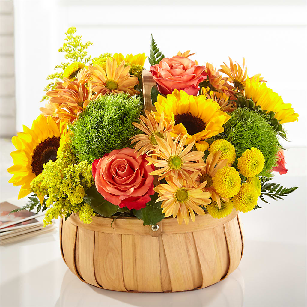 Harvest Sunflower Basket – Magic Sun Flowers, Los Angeles CA