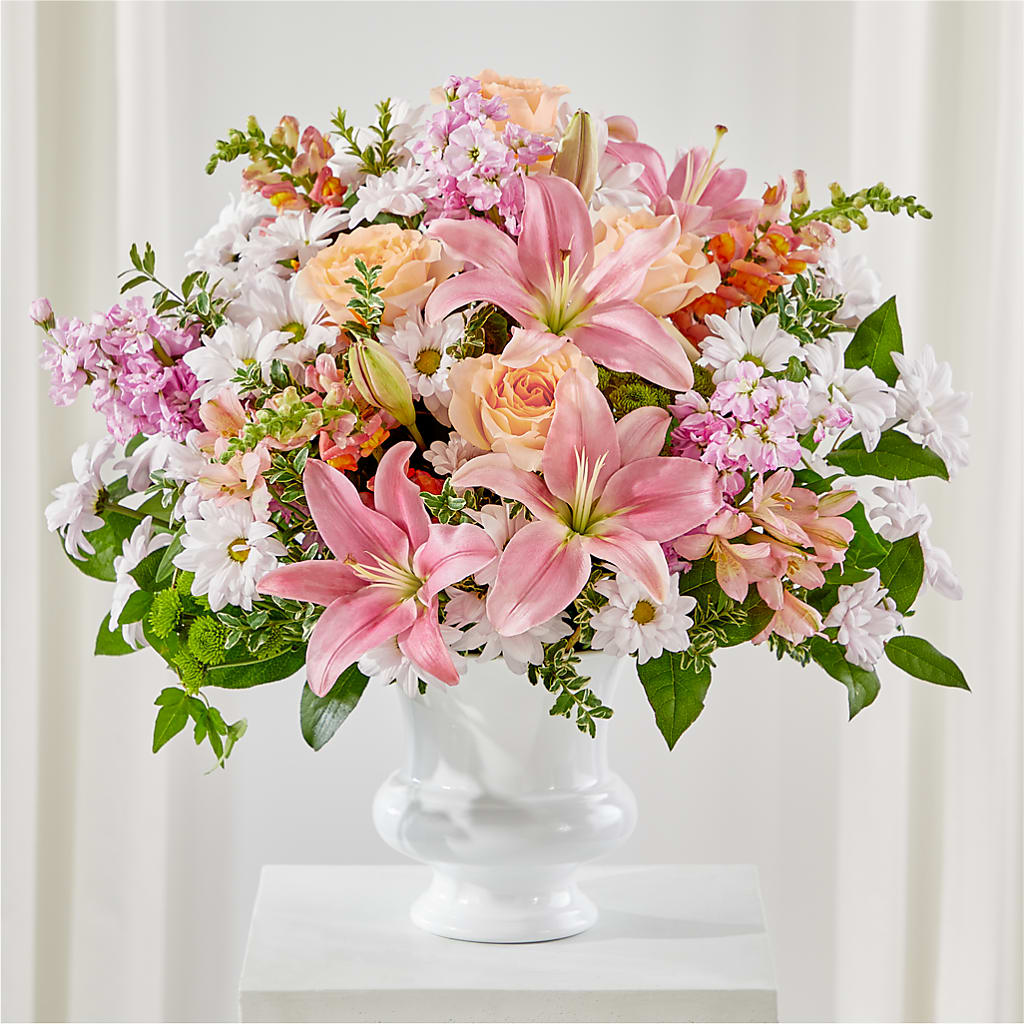 Heartfelt Gesture Urn Arrangement – Magic Sun Flowers, Los Angeles CA