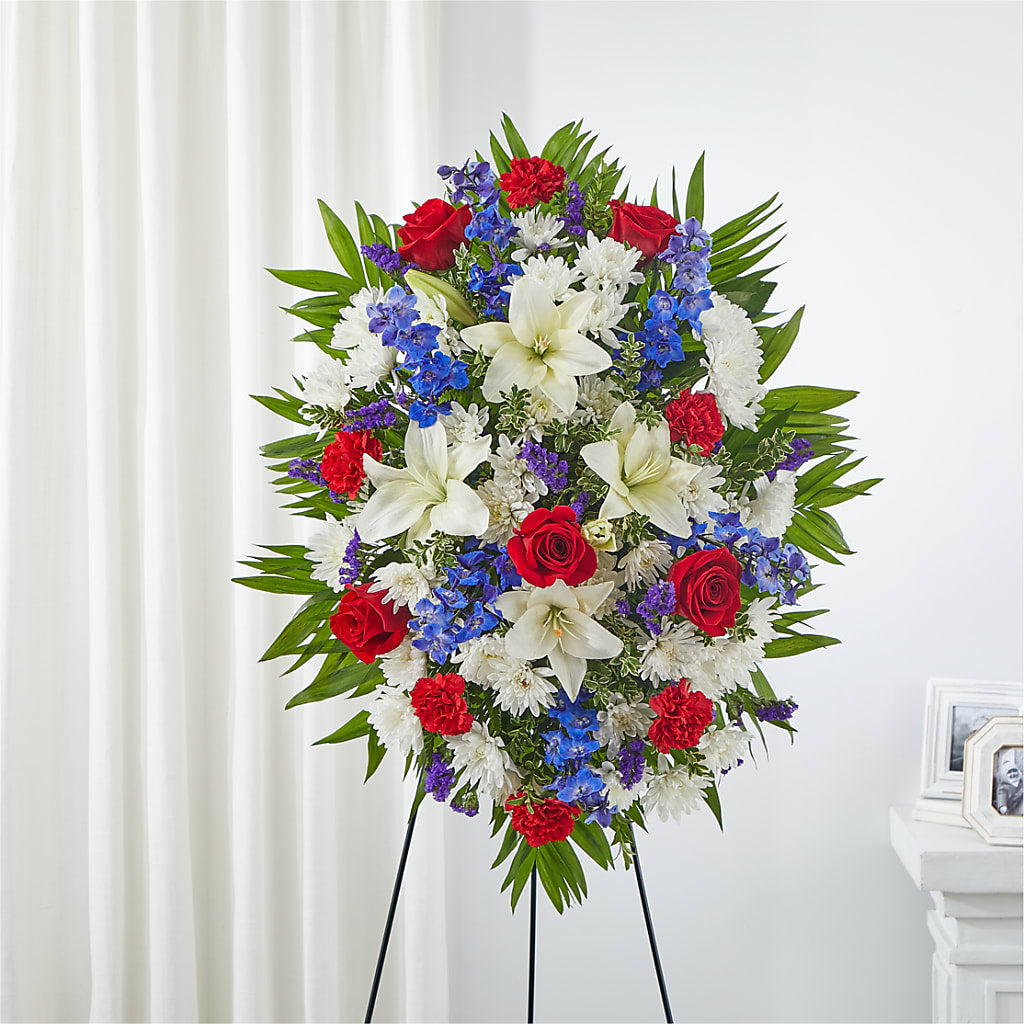 Cherished Service Standing Spray – Magic Sun Flowers, Los Angeles CA