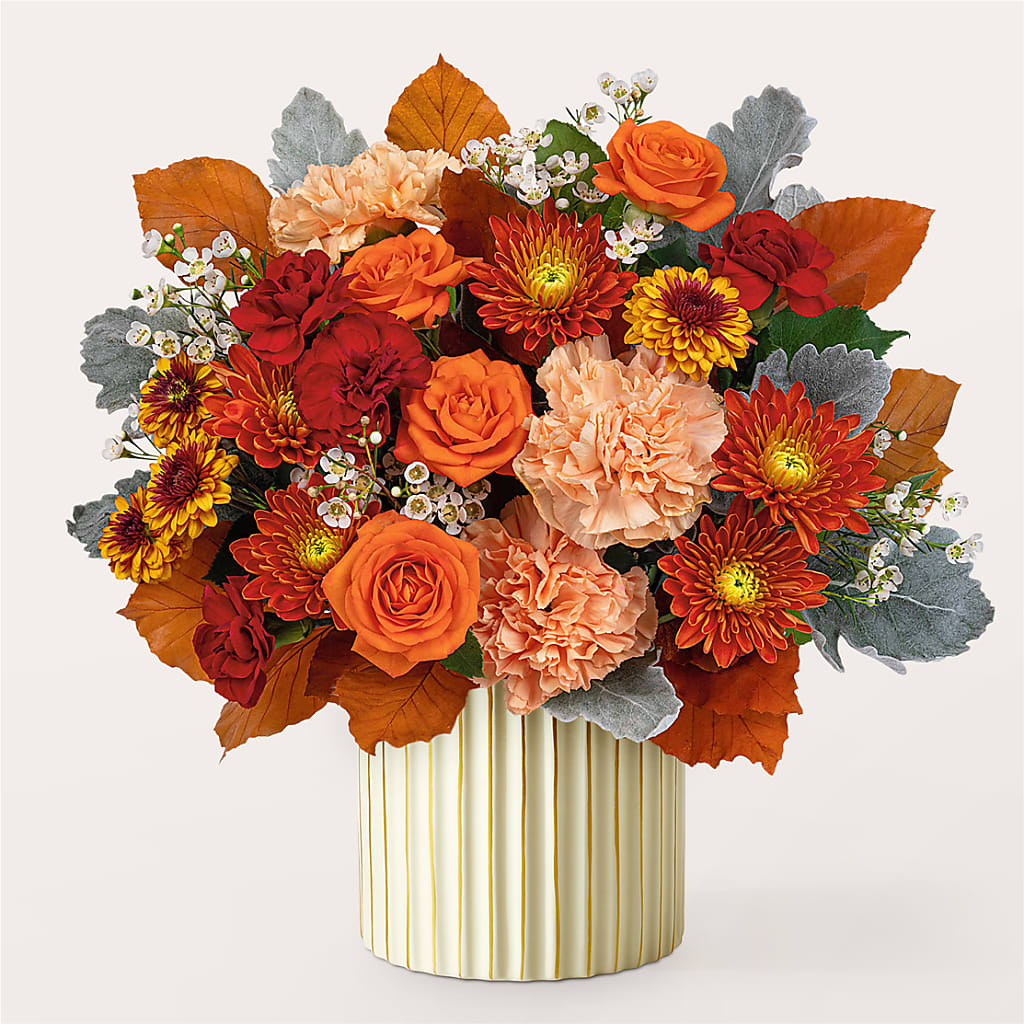 Merlot Bouquet with Ivory Vase – Magic Sun Flowers, Los Angeles CA