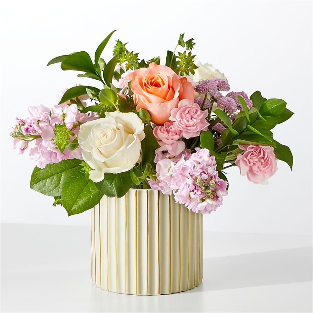 French Market Bouquet with Ivory Vase – Magic Sun Flowers, Los Angeles CA