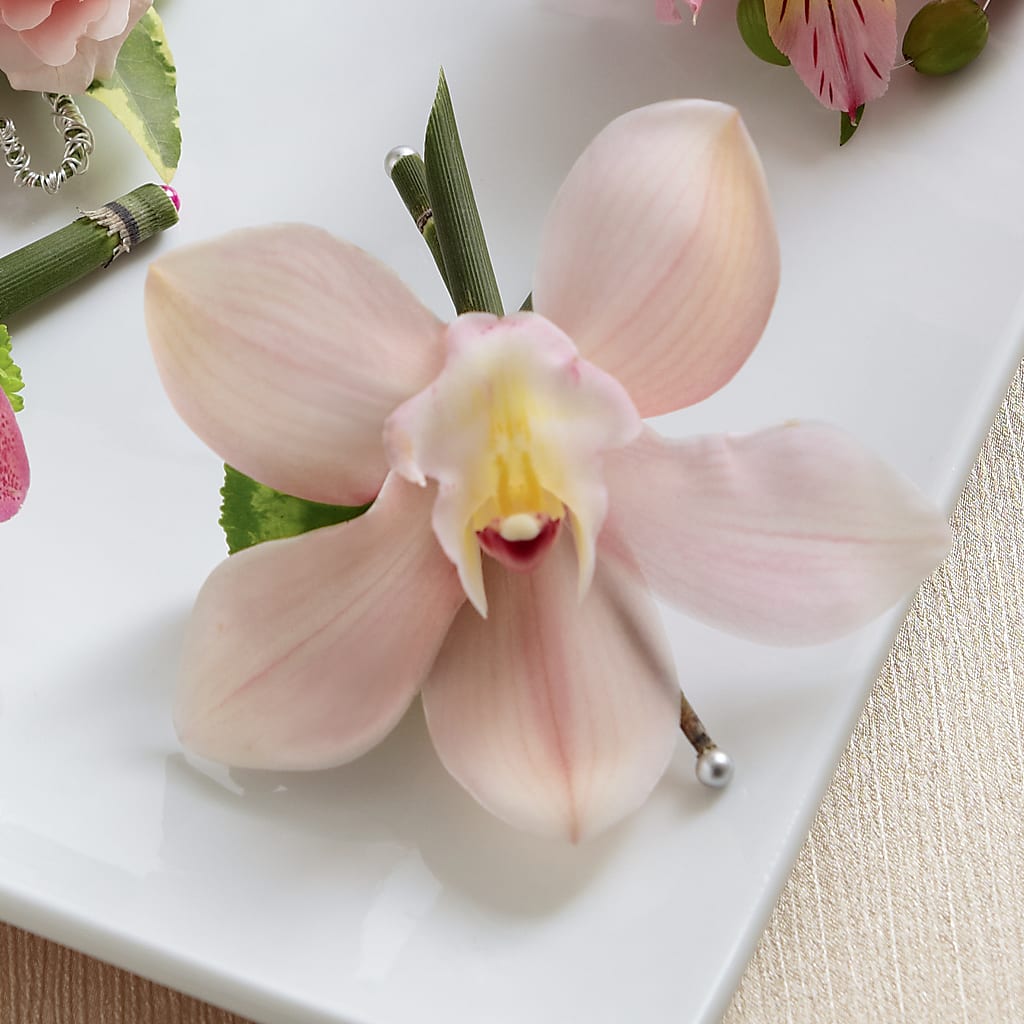 Pink Cymbidium Boutonniere – Magic Sun Flowers, Los Angeles CA