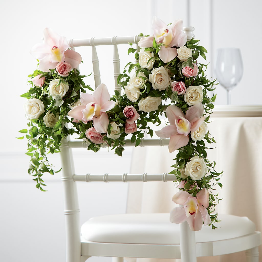 Orchid Rose Chair Décor – Magic Sun Flowers, Los Angeles CA