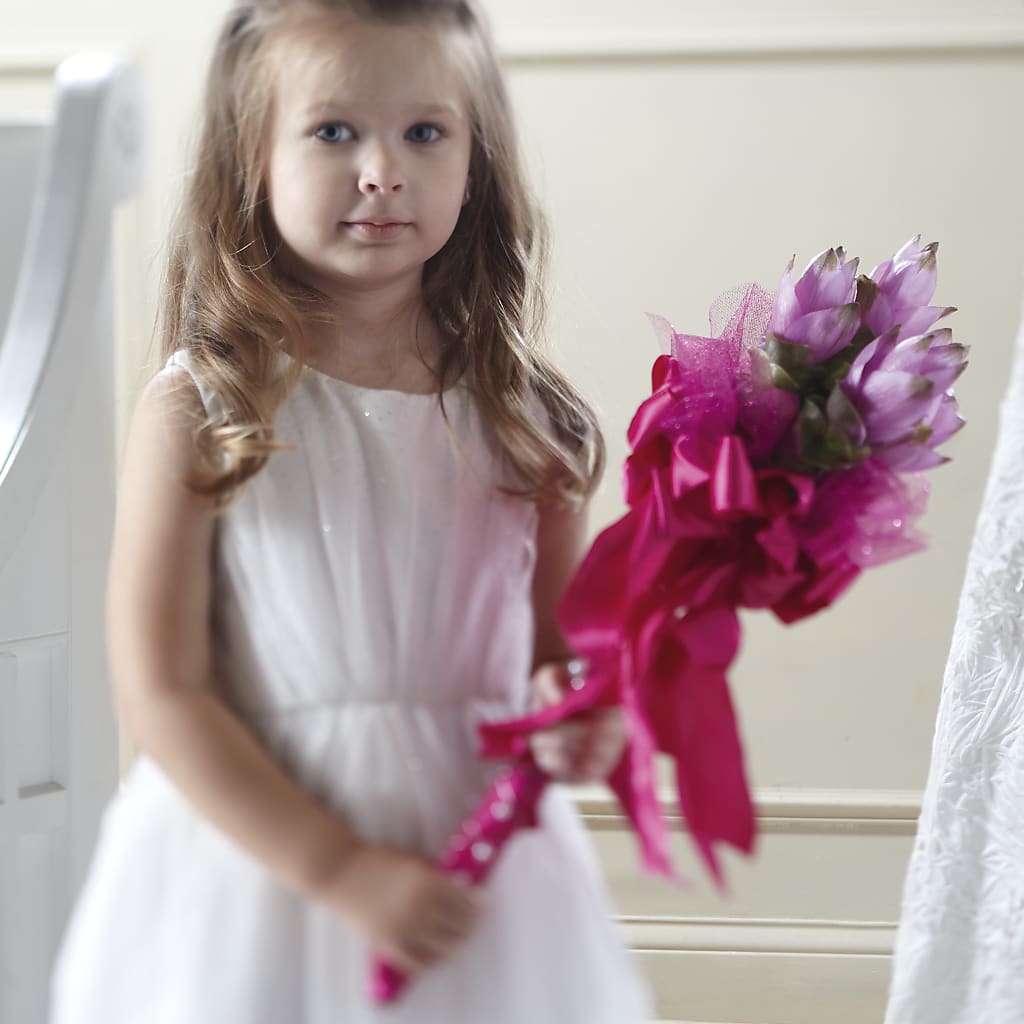 Sparkle Pink Flower Girl Bouquet – Magic Sun Flowers, Los Angeles CA