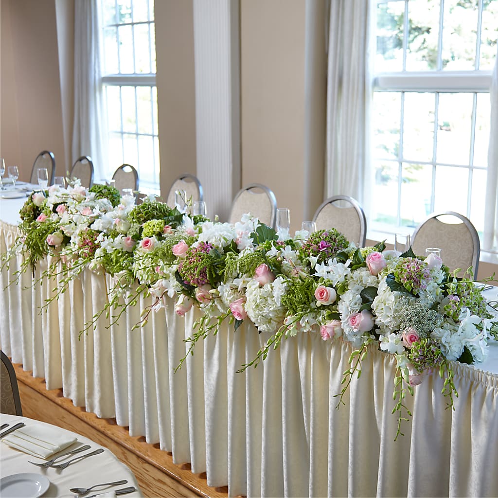 State of Joy Head Table Arrangement – Magic Sun Flowers, Los Angeles CA