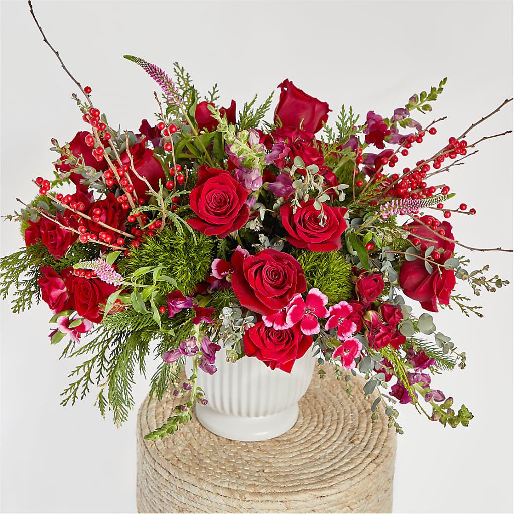 Big Red Bow Bouquet –  Magic Sun Flowers, Los Angeles CA