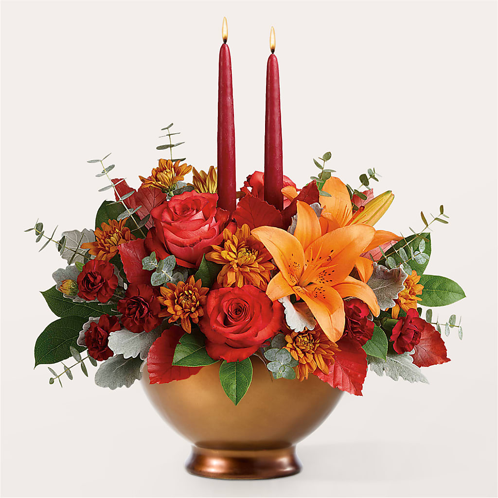 Fruits of Fall Centerpiece –  Magic Sun Flowers, Los Angeles CA