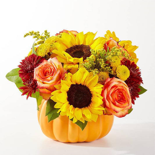 Golden Gourd Pumpkin Bouquet –  Magic Sun Flowers, Los Angeles CA
