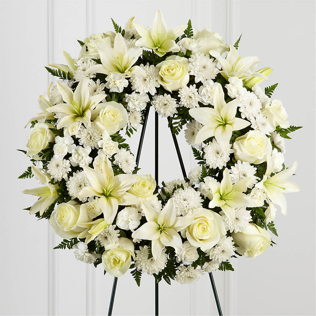 Treasured Tribute Wreath –  Magic Sun Flowers, Los Angeles CA