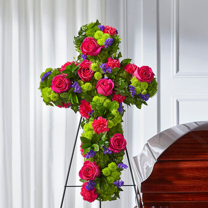 Tribute Rose Floral Cross –  Magic Sun Flowers, Los Angeles CA