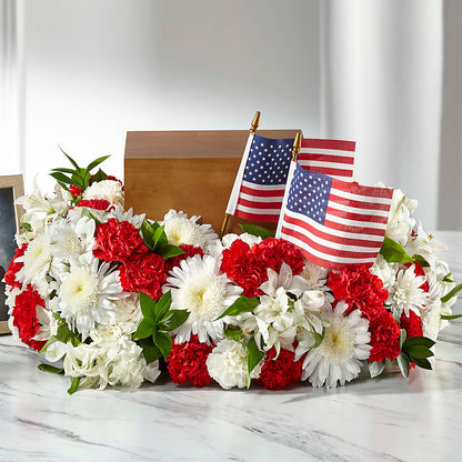 Spirit of Patriotism Cremation Adornment –  Magic Sun Flowers, Los Angeles CA