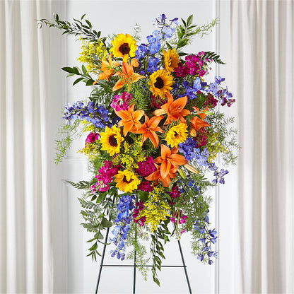 Sunlit Memories Standing Spray (Standard) –  Magic Sun Flowers, Los Angeles CA