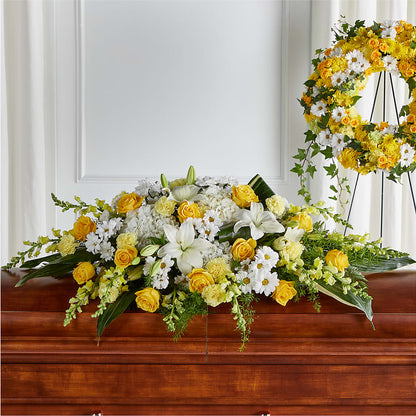 Golden Harmony Casket Spray –  Magic Sun Flowers, Los Angeles CA