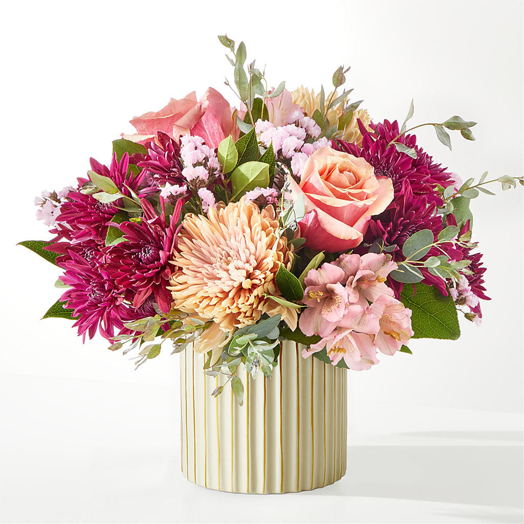 Berry Cobbler Bouquet with Ivory Vase –  Magic Sun Flowers, Los Angeles CA