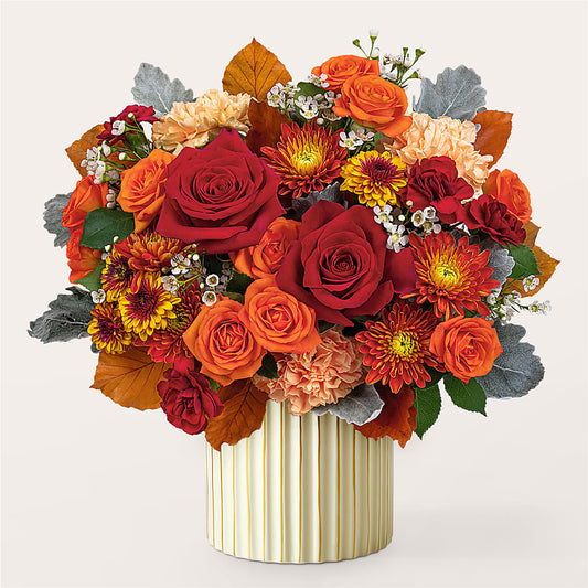 Merlot Bouquet with Ivory Vase –  Magic Sun Flowers, Los Angeles CA