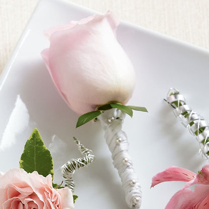 Pink Rose Boutonniere –  Magic Sun Flowers, Los Angeles CA
