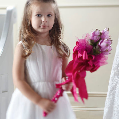 Sparkle Pink Flower Girl Bouquet –  Magic Sun Flowers, Los Angeles CA