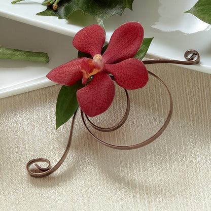 Red Mokara Boutonniere –  Magic Sun Flowers, Los Angeles CA